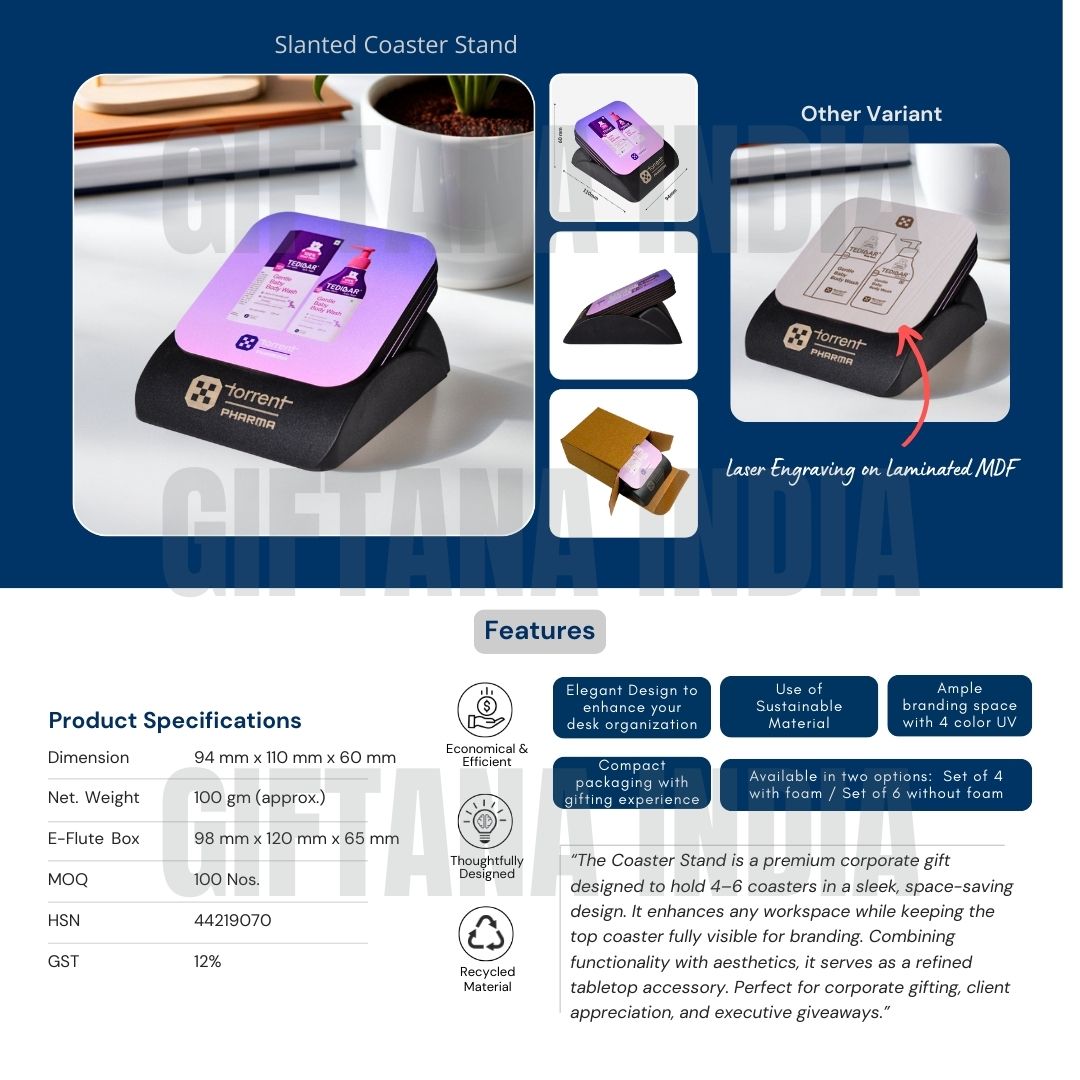 Elegant Coaster Stand for Office Desk Corporate Gift